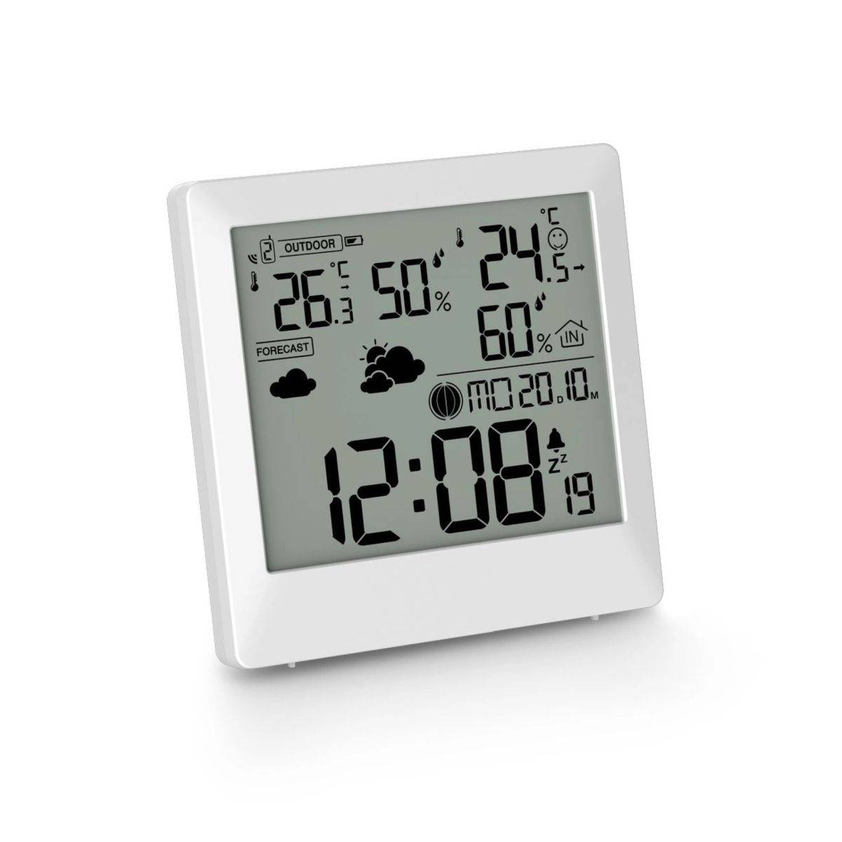 Digitale Palawan-Wetterstation mit Thermometer, Hygrometer – Weiß