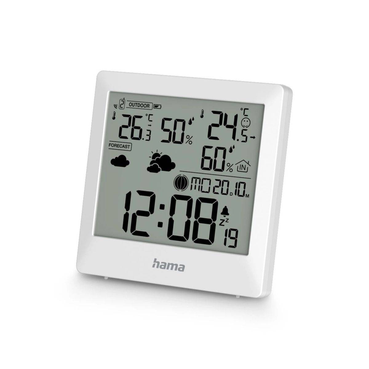Digitale Palawan-Wetterstation mit Thermometer, Hygrometer – Weiß