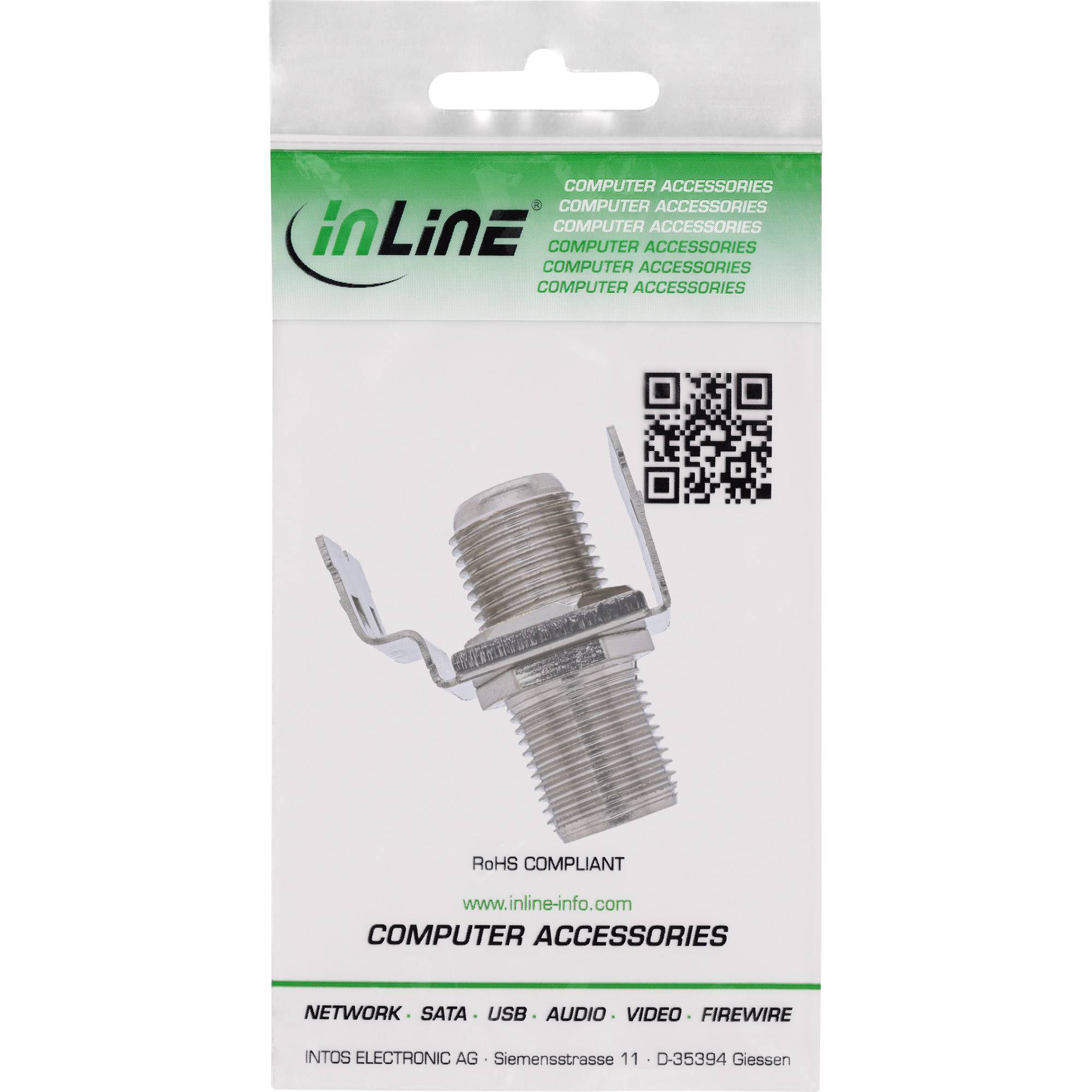 InLine Keystone Einbauadapter - Verbindungskupplung für Sat-Kabel - 2x