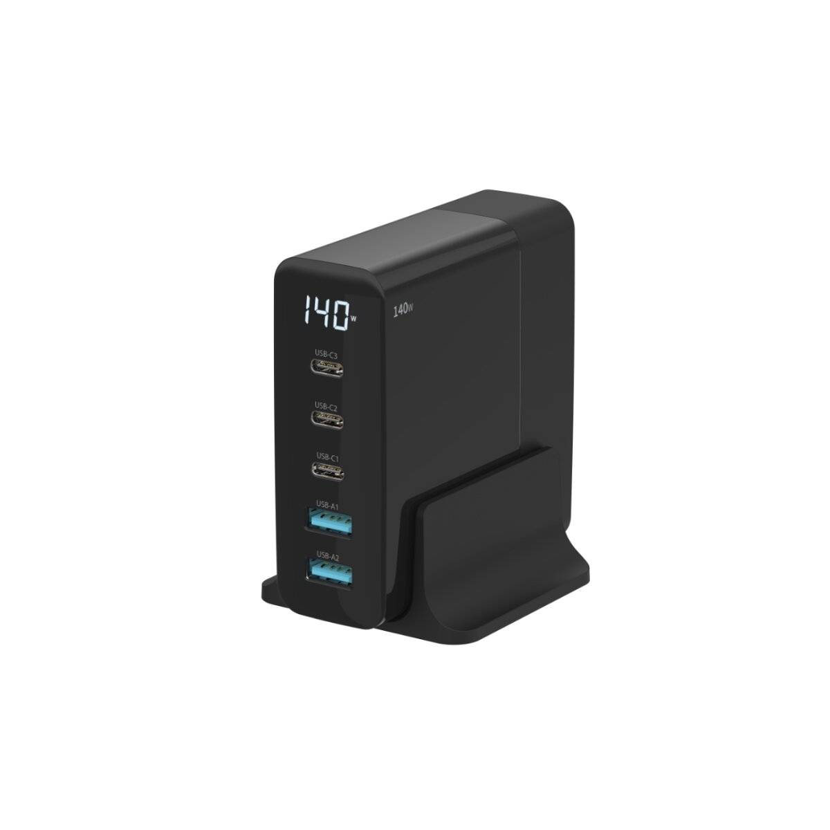 Sitecom 140W GaN-Stromversorgungs-Desktop-Ladegerät mit LED-Bildschirm