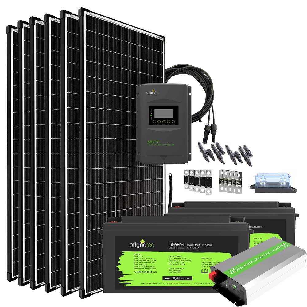 Offgridtec® Autark Pro XXL 24V 1200W Solaranlage - 3000W AC Leistung 200Ah LiFePO4 Akku