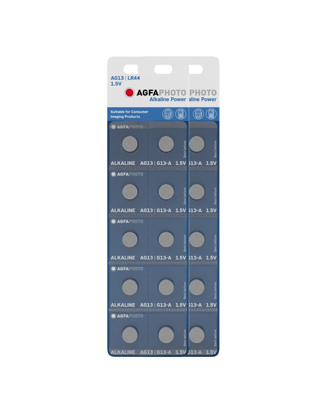 20x AGFAPHOTO Batterie Alkaline LR44 V13GA 1,5V im 10er Blister