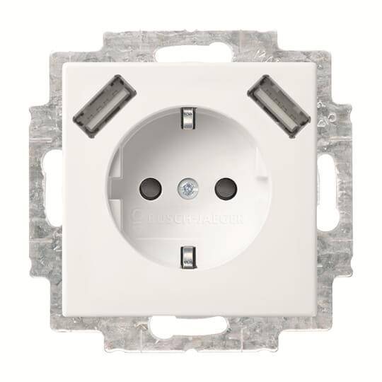 BJ Schuko/USB-Steckdose 20 EUCB2USB-914 Busch-Balance SI USB-Ladestation alpinws Install.Baumaterial