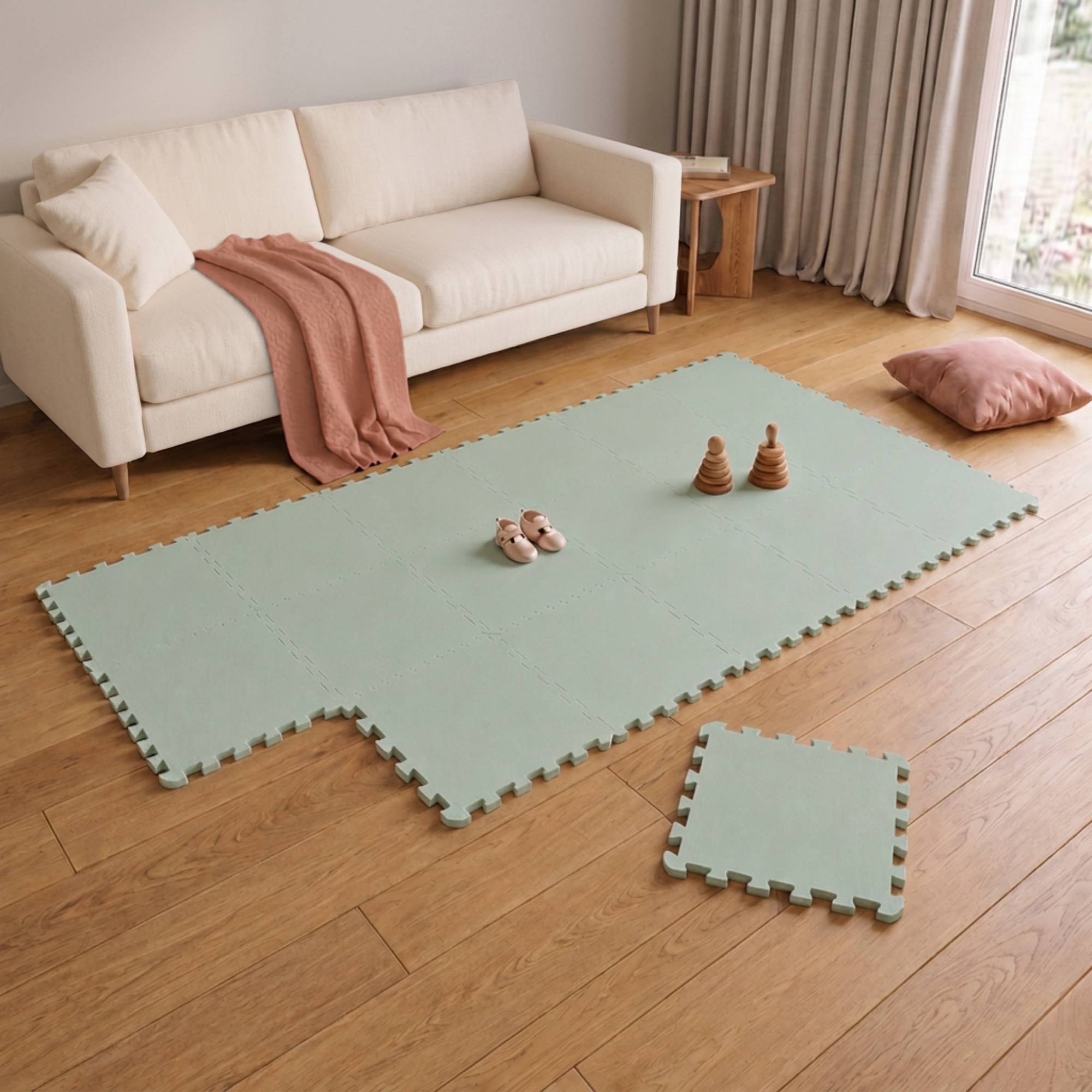 18 Teile Spielmatte Baby Puzzlematte - 30x30 Krabbelmatte Bodenmatte Kinderzimmer