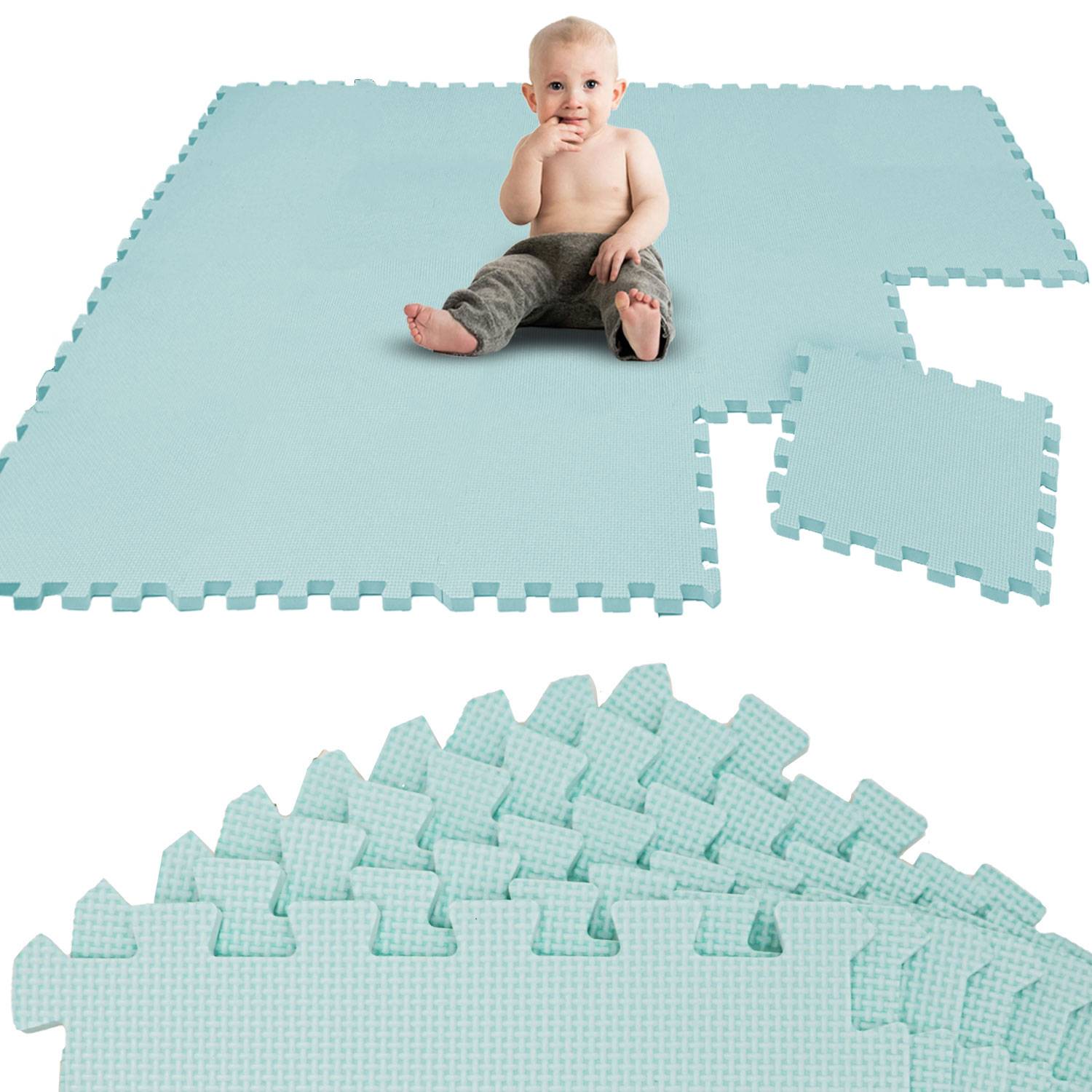18 Teile Spielmatte Baby Puzzlematte - 30x30 Krabbelmatte Bodenmatte Kinderzimmer