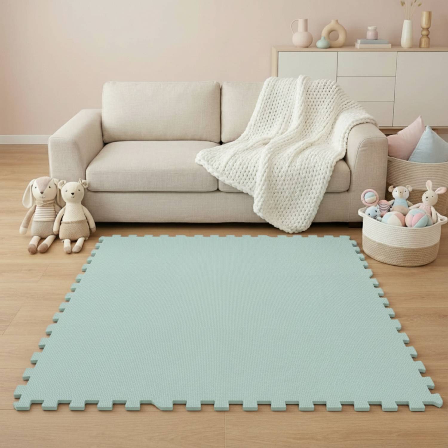 18 Teile Spielmatte Baby Puzzlematte - 30x30 Krabbelmatte Bodenmatte Kinderzimmer