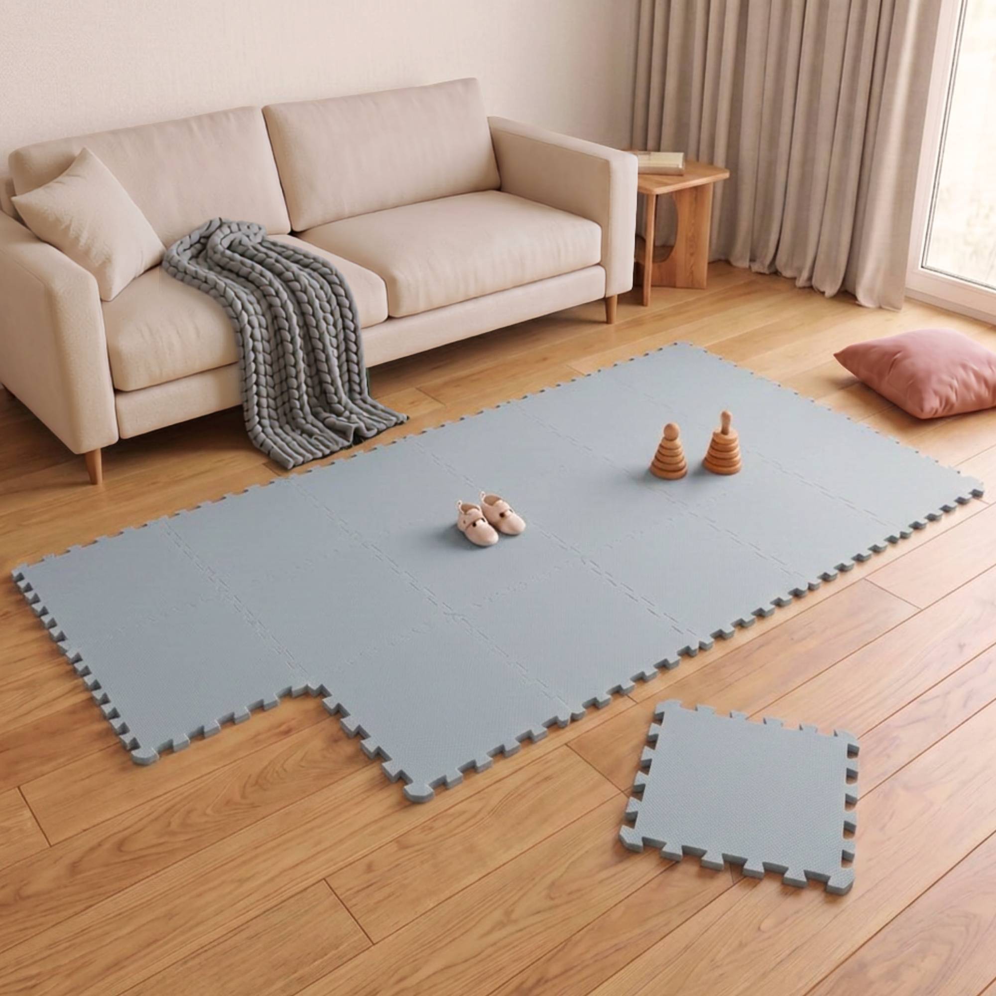 18 Teile Spielmatte Baby Puzzlematte - 30x30 Krabbelmatte Bodenmatte Kinderzimmer