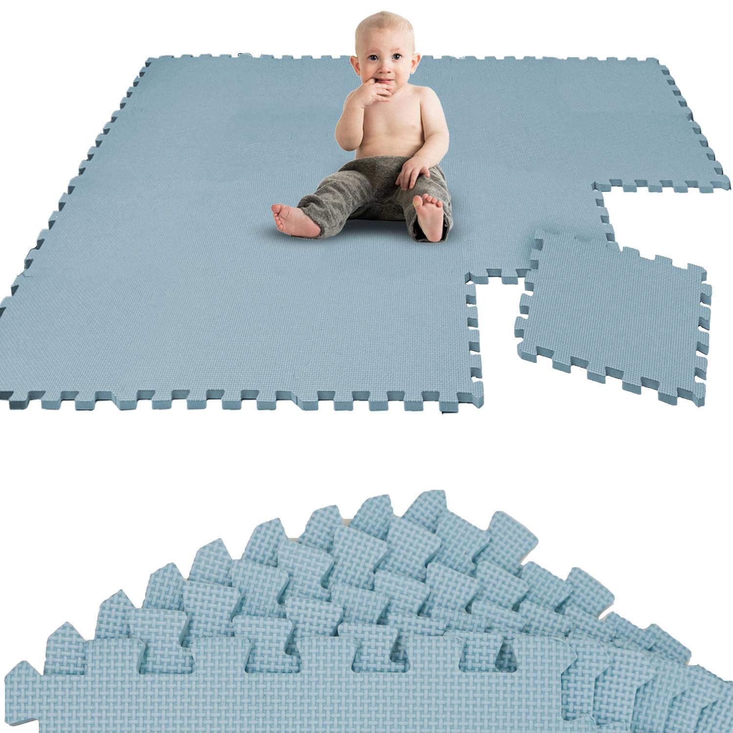 18 Teile Spielmatte Baby Puzzlematte - 30x30 Krabbelmatte Bodenmatte Kinderzimmer
