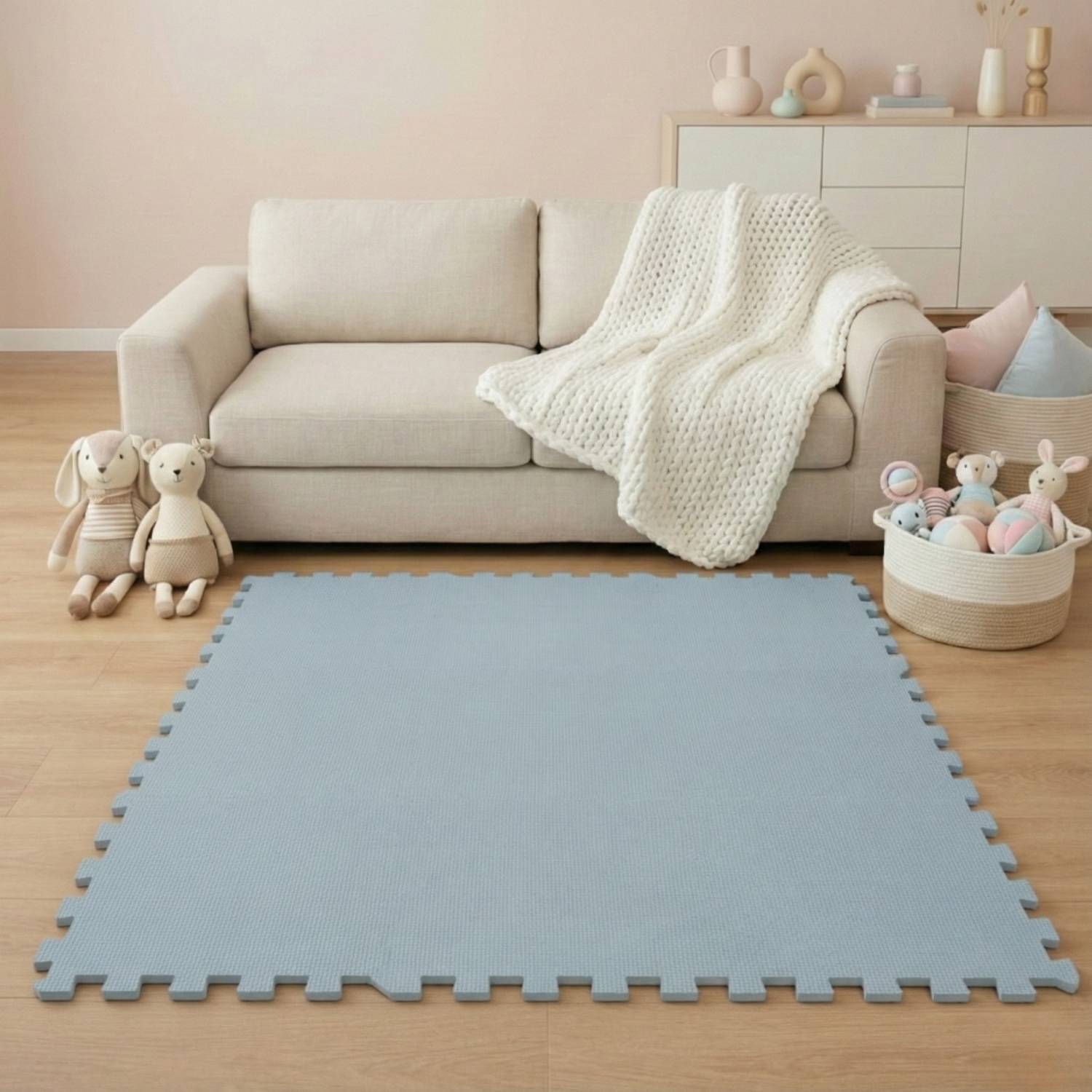18 Teile Spielmatte Baby Puzzlematte - 30x30 Krabbelmatte Bodenmatte Kinderzimmer
