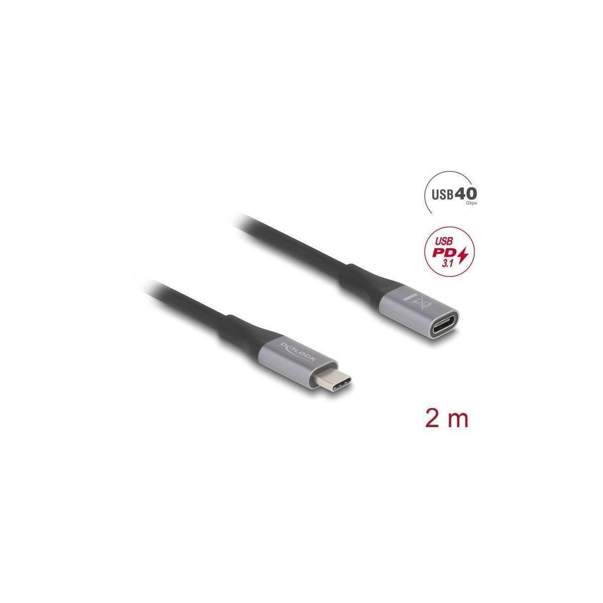 81202 - USB 40 Gbps Verlängerungskabel USB Type-C Stecker zu Buchse PD 3.1 240 W