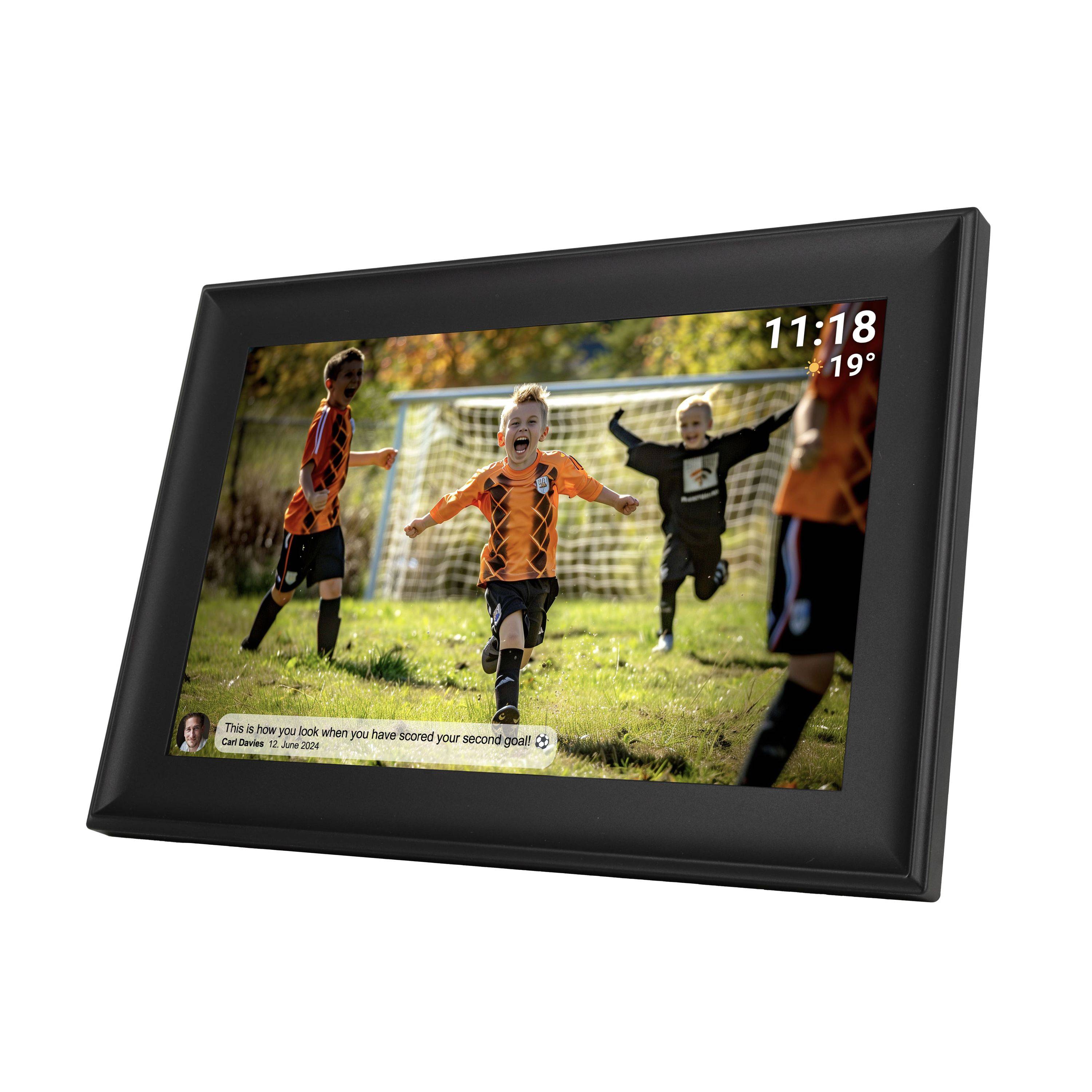 Denver PFF-1080B | 10,1” Digitaler Bilderrahmen | 16 GB | IPS-Touchscreen | Wi-Fi Bilderrahmen | Frameo