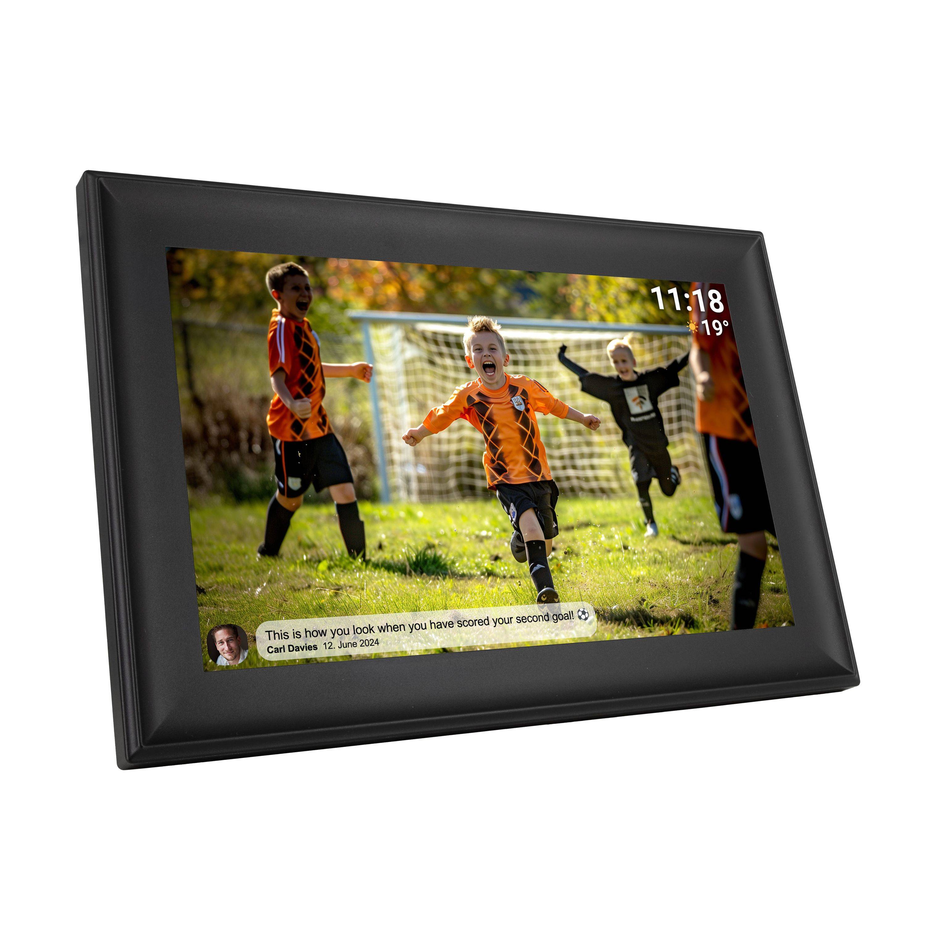 Denver PFF-1080B | 10,1” Digitaler Bilderrahmen | 16 GB | IPS-Touchscreen | Wi-Fi Bilderrahmen | Frameo