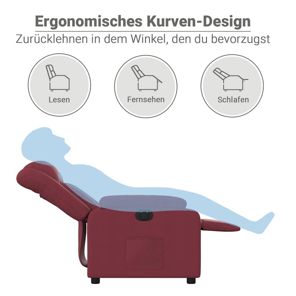 vidaXL Relaxsessel Elektrisch Weinrot Stoff