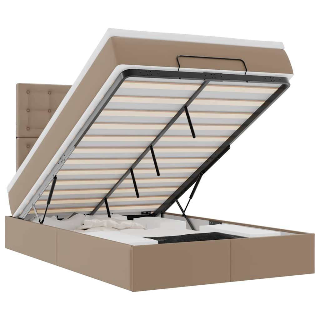 vidaXL Ottoman-Bett mit Matratze & LEDs 120x190cm Kunstleder
