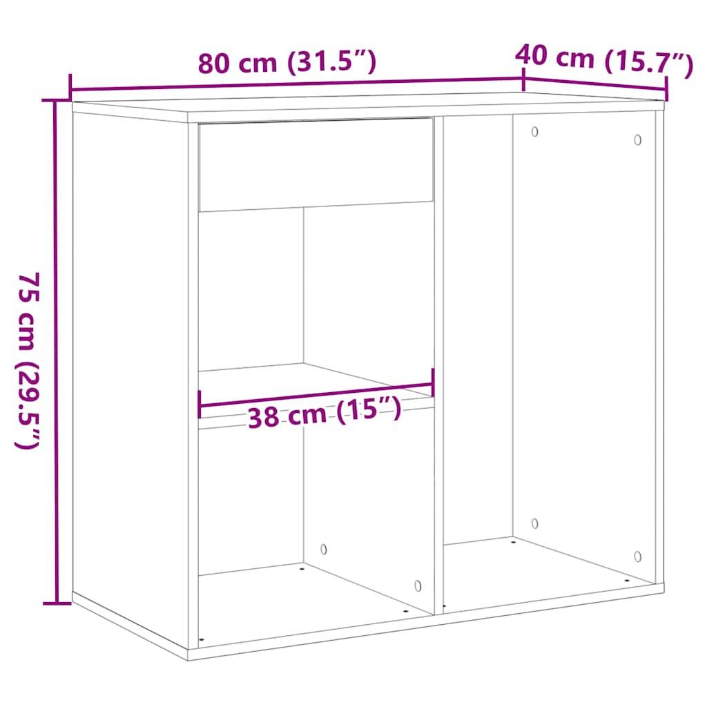 vidaXL Kosmetikschrank Artisan-Eiche 80x40x75 cm Holzwerkstoff