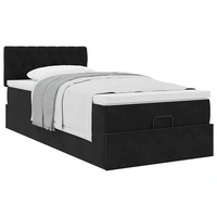 vidaXL Ottoman-Bett mit Matratze Schwarz 80x200 cm Samt vidaXL Ottoman-Bett mit Matratze Schwarz 80x200 cm Samt