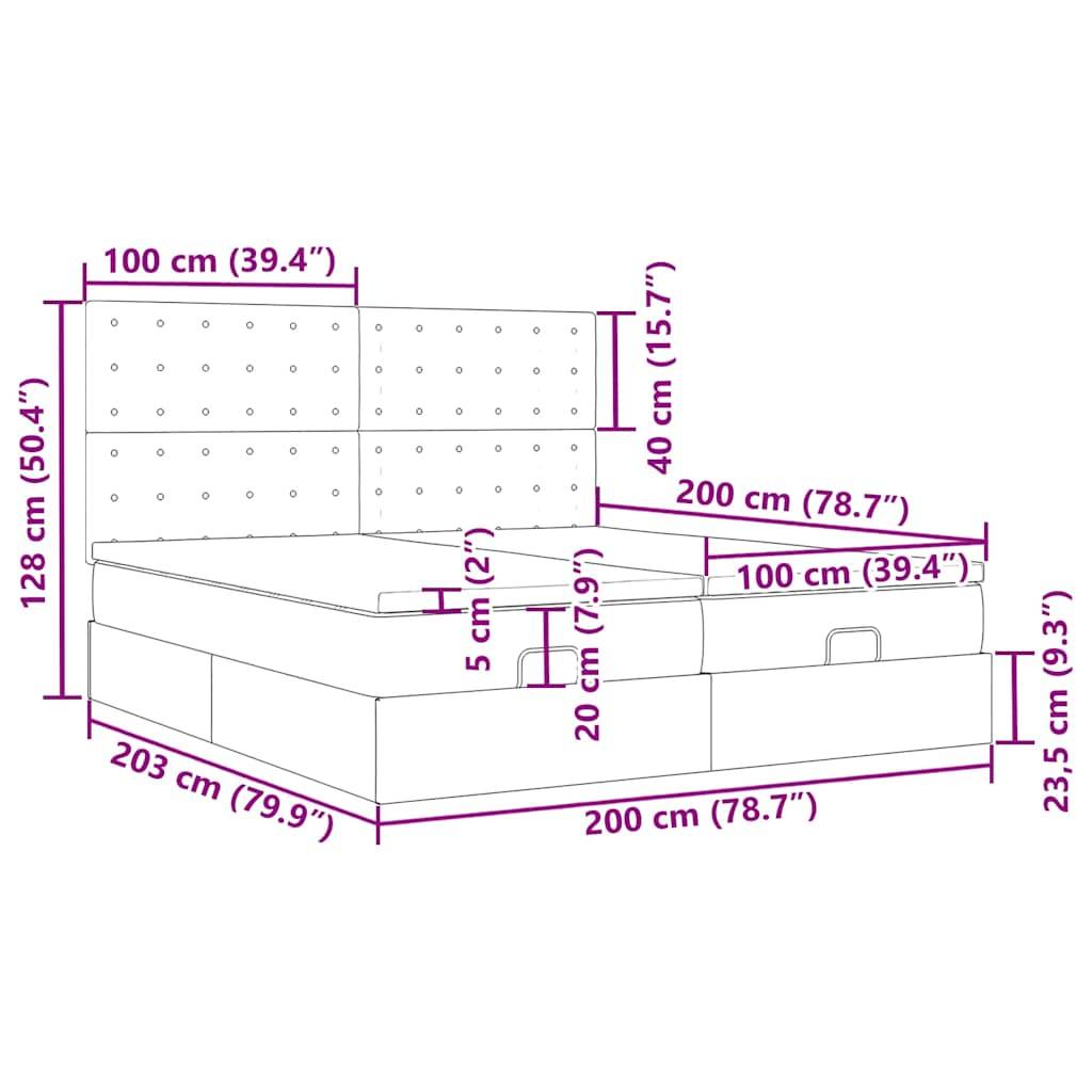 vidaXL Ottoman-Bett mit Matratzen Dunkelgrün 200x200 cm Samt
