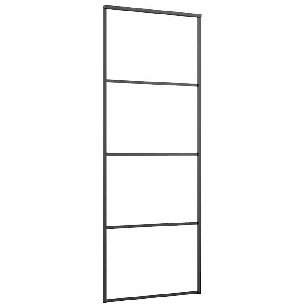 vidaXL Schiebetür mit Beschlag 76x205 cm ESG-Glas & Aluminium