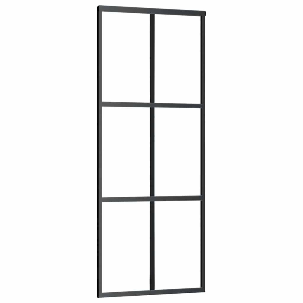 vidaXL Schiebetür mit Beschlag 76x205 cm ESG-Glas & Aluminium