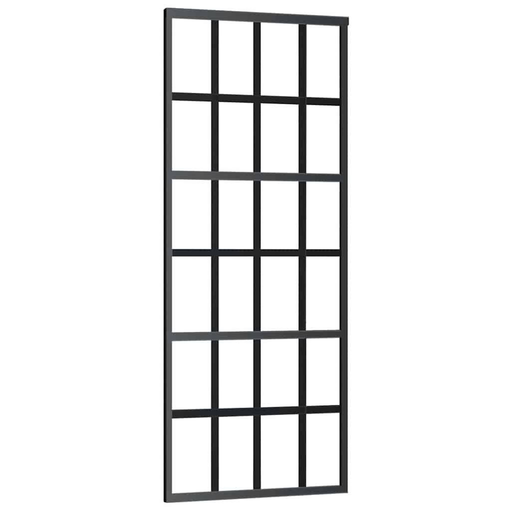 vidaXL Schiebetür mit Beschlag 76x205 cm ESG-Glas & Aluminium