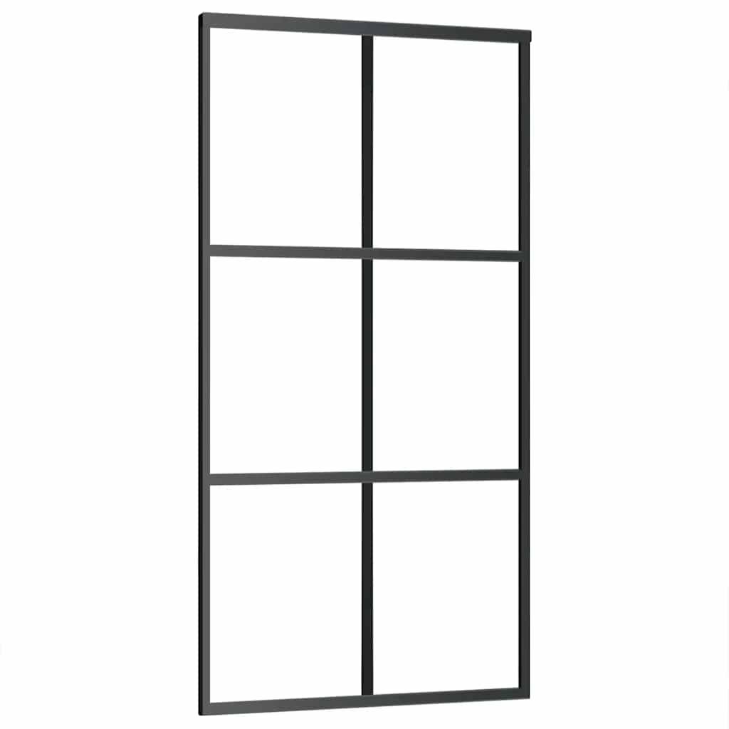 vidaXL Schiebetür mit Beschlag 102x205 cm ESG-Glas & Aluminium