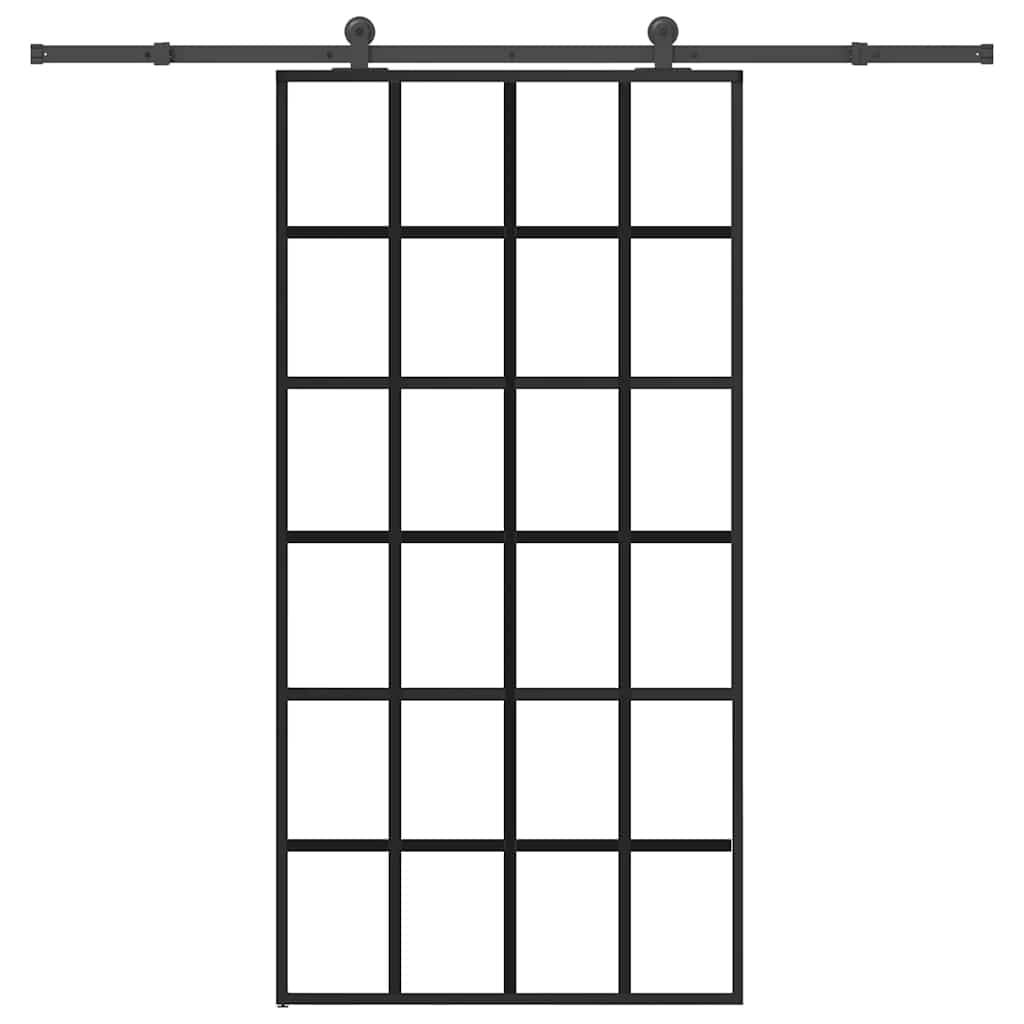 vidaXL Schiebetür mit Beschlag 102x205 cm ESG-Glas & Aluminium