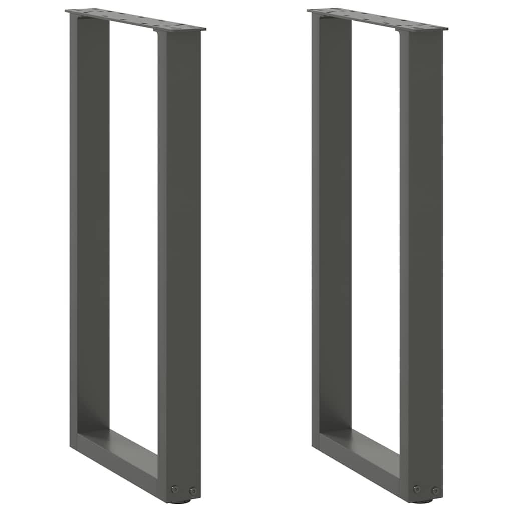 vidaXL Konsolentischbeine U-Form 2 Stk. Anthrazit 38x(72-73) cm Stahl