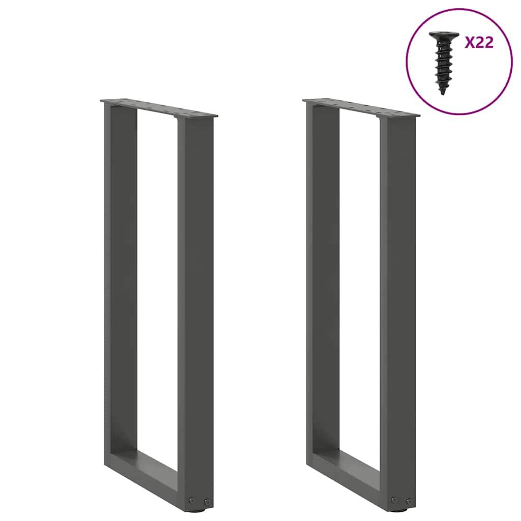 vidaXL Konsolentischbeine U-Form 2 Stk. Anthrazit 38x(72-73) cm Stahl