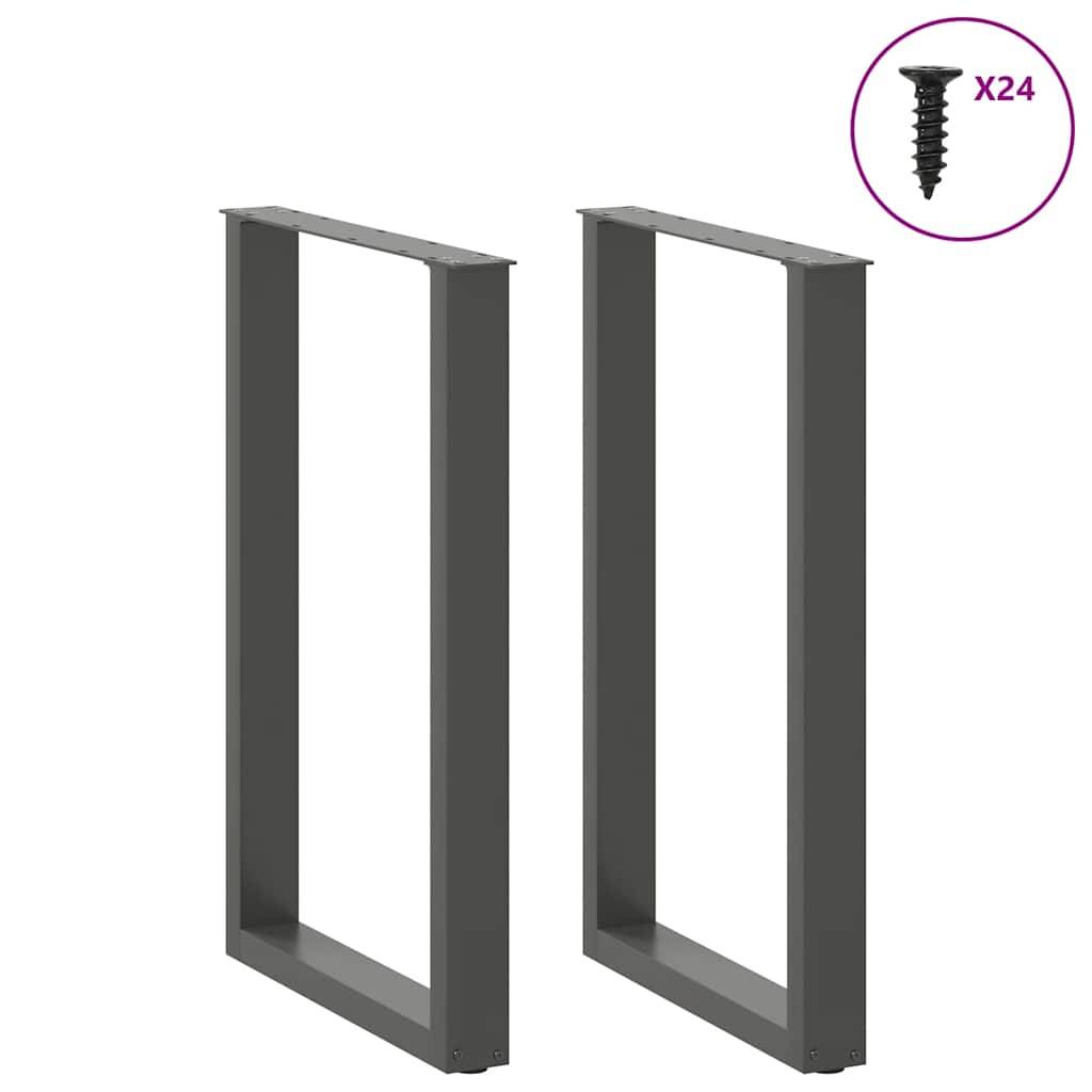 vidaXL Couchtischbeine U-Form 2 Stk. Anthrazit 60x(90-91) cm Stahl