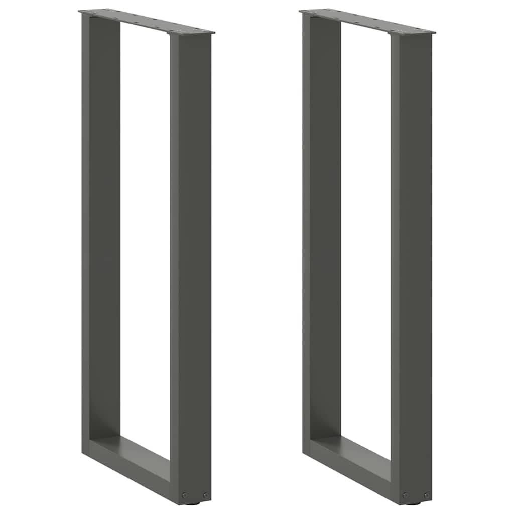 vidaXL Bartischbeine U-Form 2 Stk. Anthrazit 40x(100-101) cm Stahl