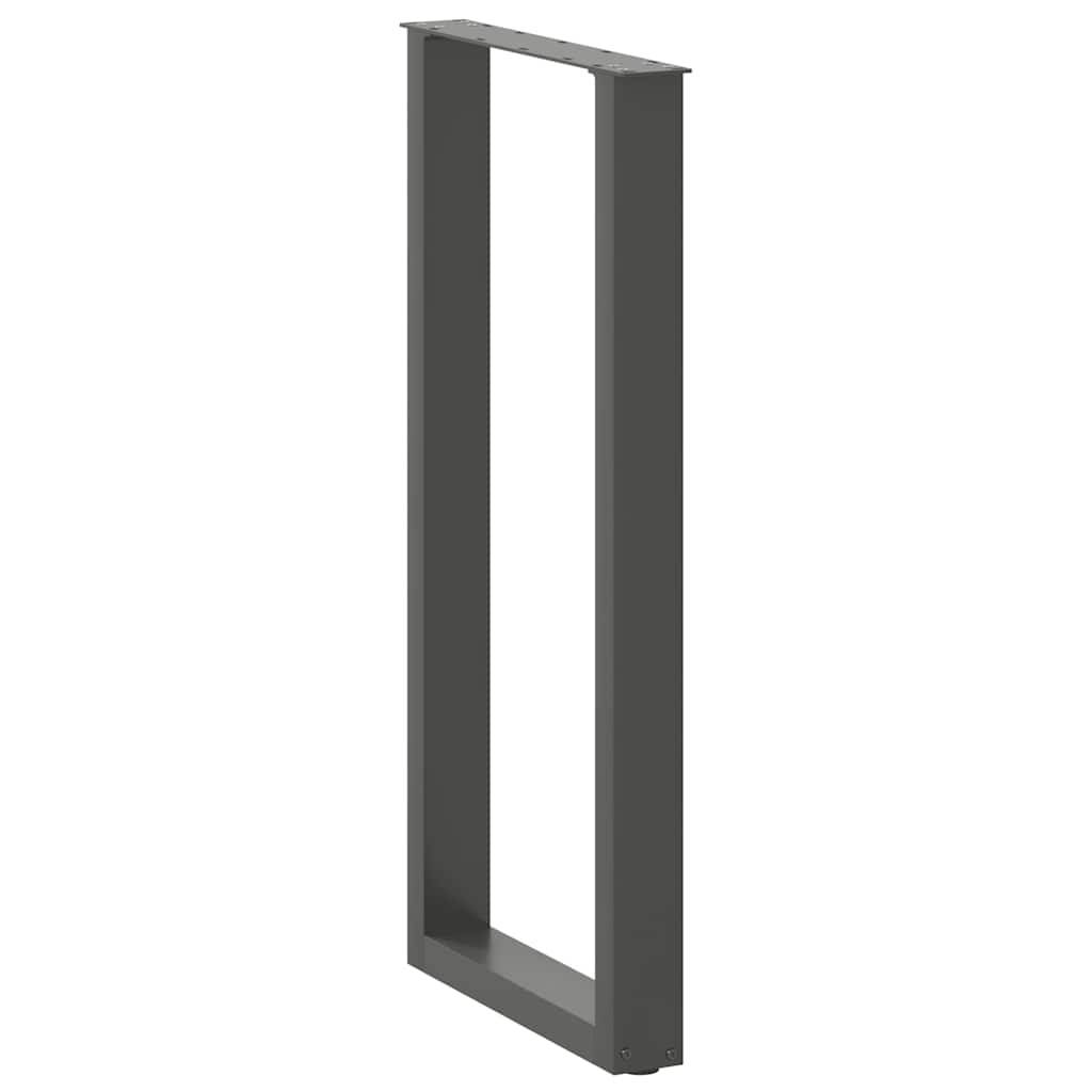 vidaXL Bartischbeine U-Form 2 Stk. Anthrazit 40x(100-101) cm Stahl