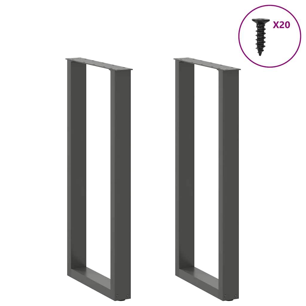vidaXL Bartischbeine U-Form 2 Stk. Anthrazit 40x(100-101) cm Stahl