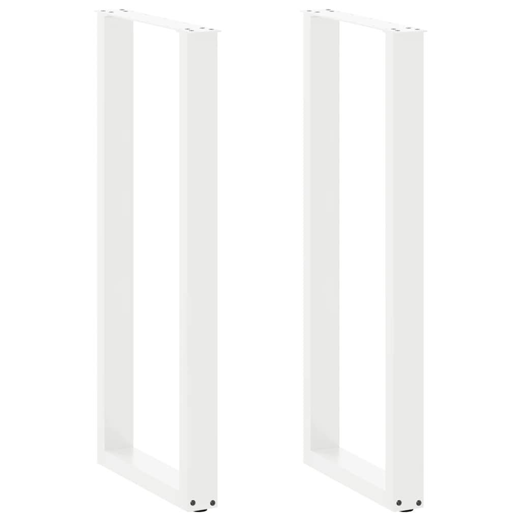 vidaXL Bartischbeine U-Form 2 Stk. Weiß 50x(110-111) cm Stahl