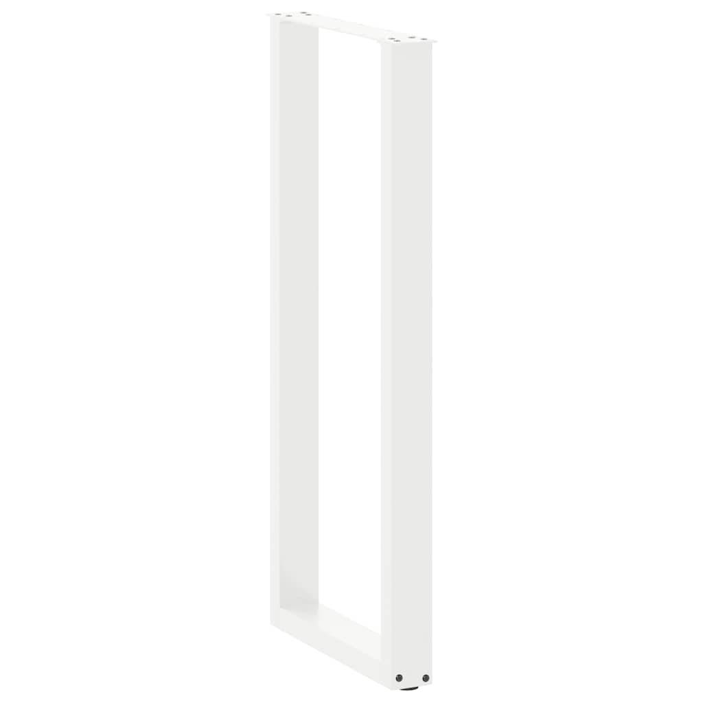 vidaXL Bartischbeine U-Form 2 Stk. Weiß 50x(110-111) cm Stahl