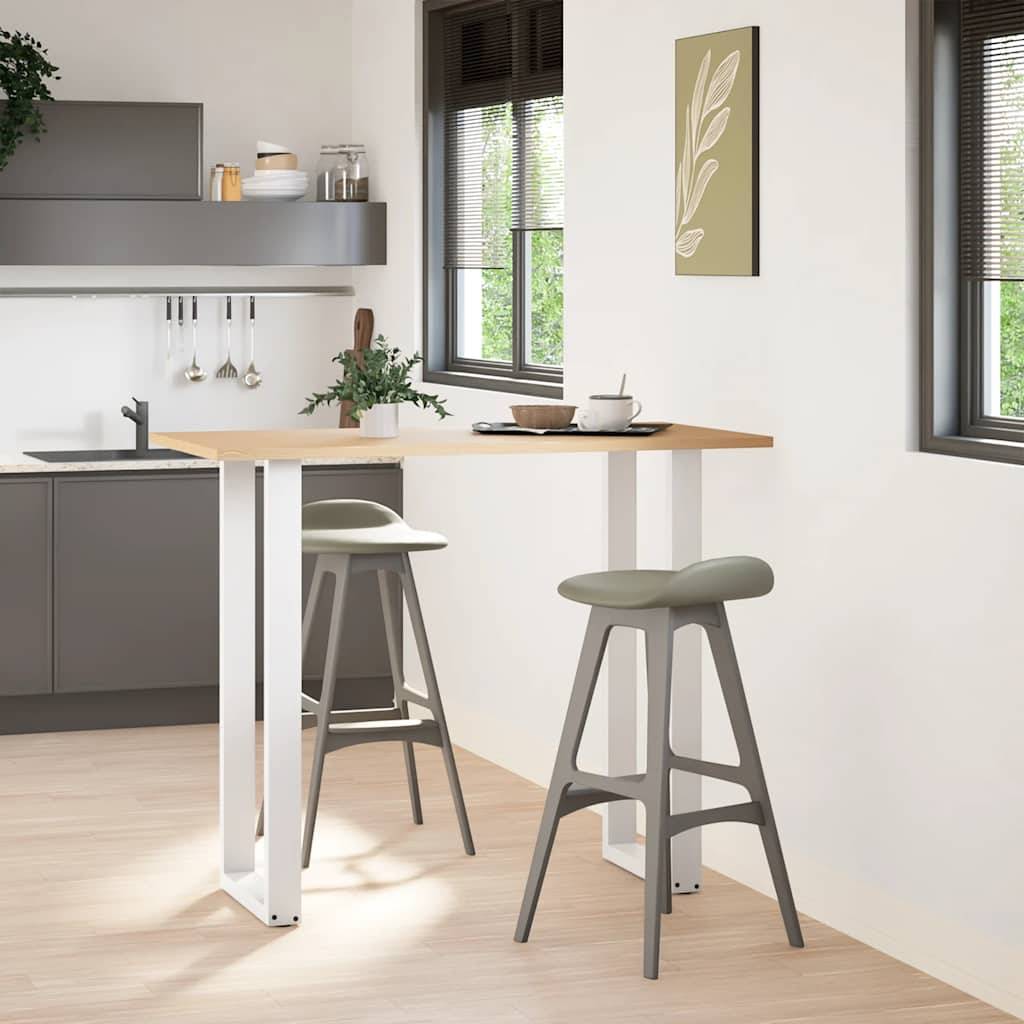 vidaXL Bartischbeine U-Form 2 Stk. Weiß 50x(110-111) cm Stahl