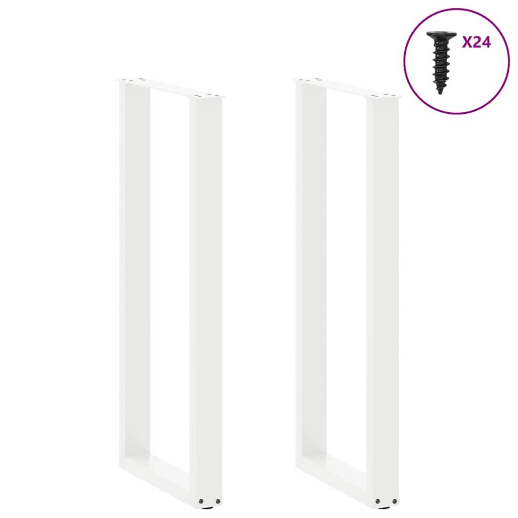 vidaXL Bartischbeine U-Form 2 Stk. Weiß 50x(110-111) cm Stahl