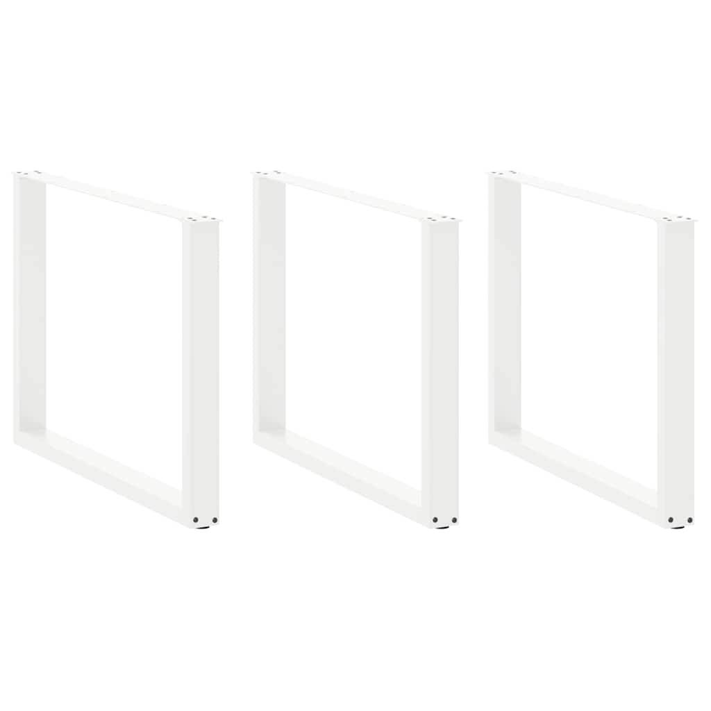 vidaXL Esstischbeine U-Form 2 Stk. Weiß 100x(72-73) cm Stahl