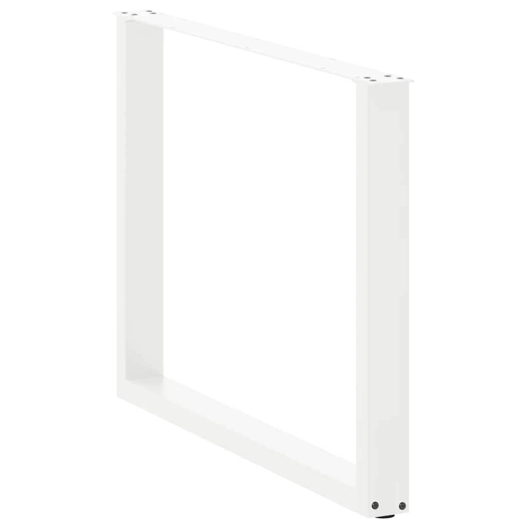 vidaXL Esstischbeine U-Form 2 Stk. Weiß 100x(72-73) cm Stahl