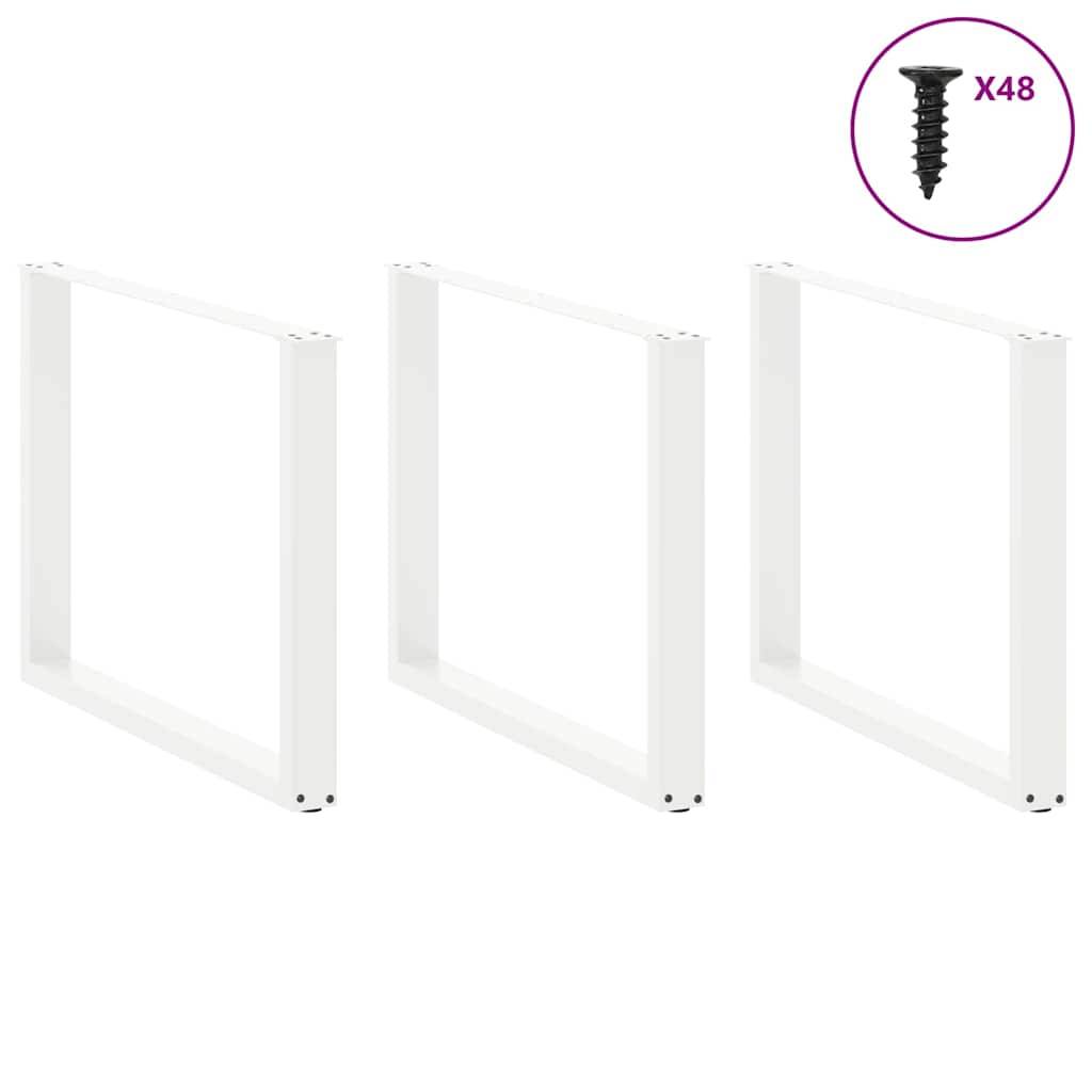 vidaXL Esstischbeine U-Form 2 Stk. Weiß 100x(72-73) cm Stahl