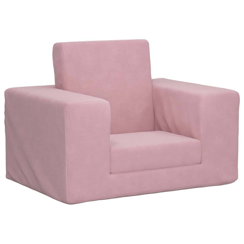 vidaXL Schlafsofa für Kinder Rosa Weicher Plüsch