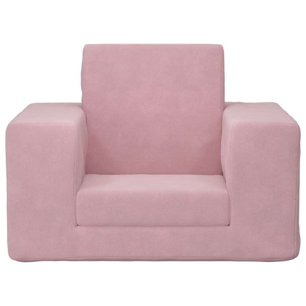 vidaXL Schlafsofa für Kinder Rosa Weicher Plüsch