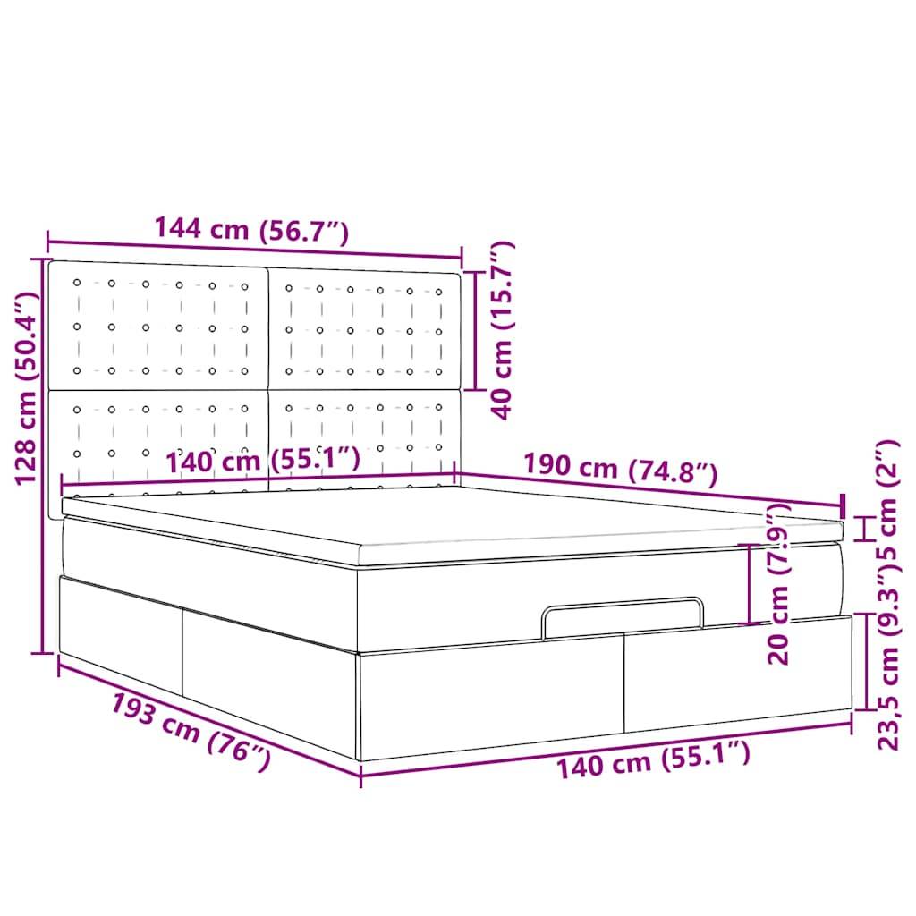 vidaXL Ottoman-Bett mit Matratzen Dunkelgrün 140x190 cm Samt
