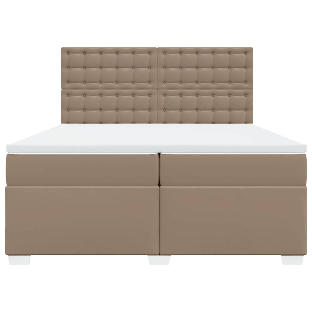 vidaXL Boxspringbett Matratze Cappuccino-Braun 200x200cm Kunstleder