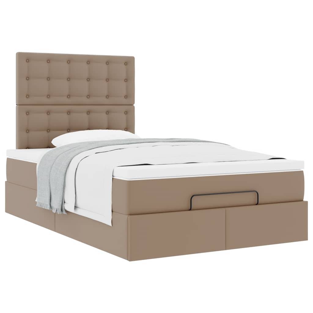vidaXL Ottoman-Bett mit Matratze Cappuccino-Braun 120x200cm Kunstleder