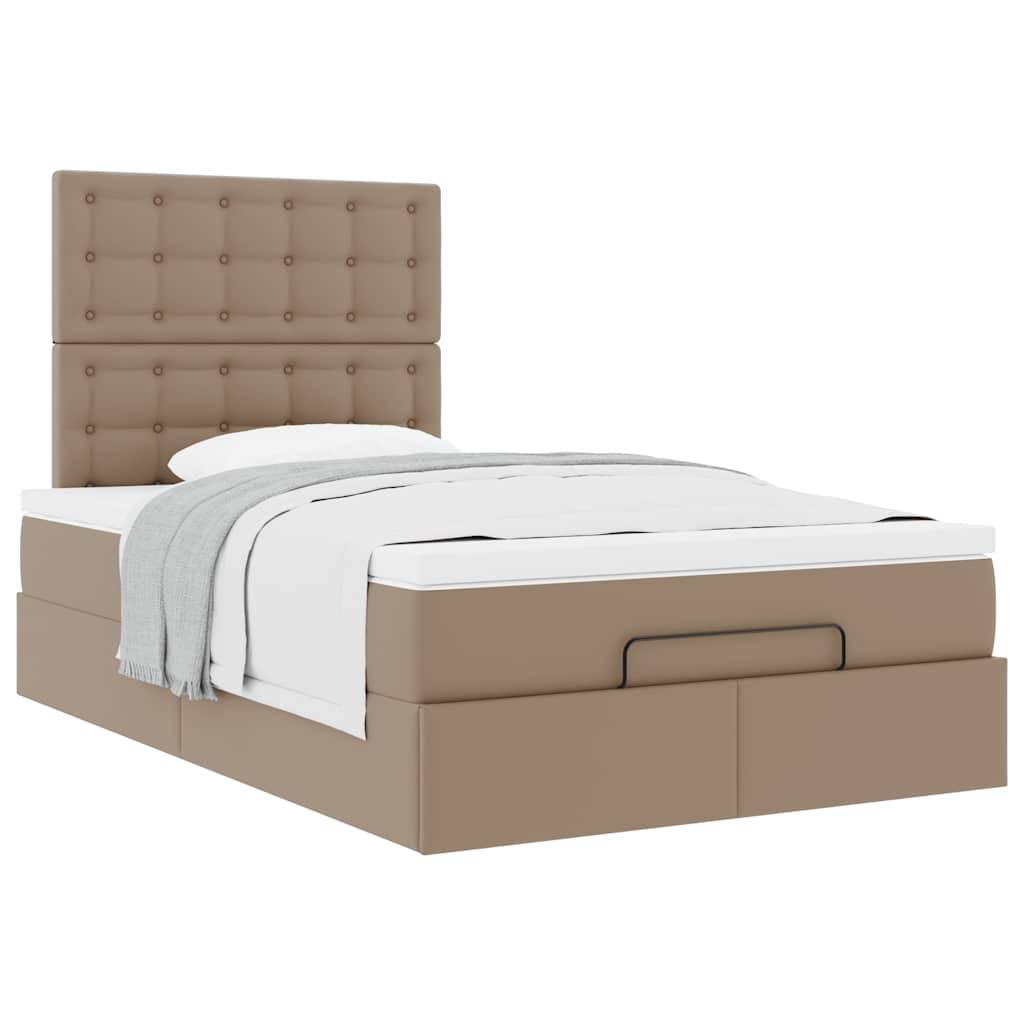 vidaXL Ottoman-Bett mit Matratze Cappuccino-Braun 120x200cm Kunstleder