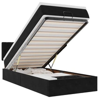 vidaXL Ottoman-Bett mit Matratze Schwarz 80x200 cm Samt vidaXL Ottoman-Bett mit Matratze Schwarz 80x200 cm Samt