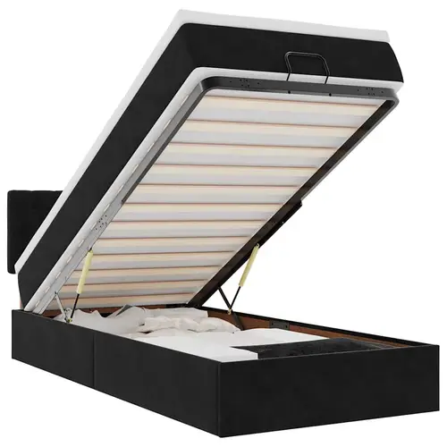 vidaXL Ottoman-Bett mit Matratze Schwarz 80x200 cm Samt vidaXL Ottoman-Bett mit Matratze Schwarz 80x200 cm Samt