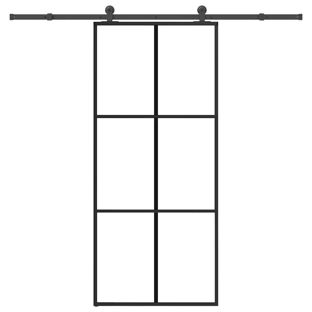 vidaXL Schiebetür mit Beschlag 90x205 cm ESG-Glas & Aluminium