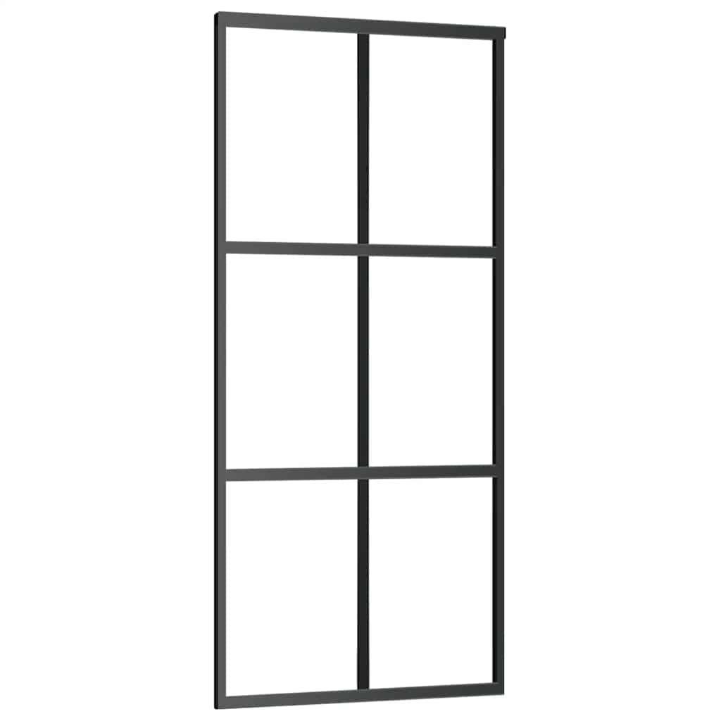 vidaXL Schiebetür mit Beschlag 90x205 cm ESG-Glas & Aluminium