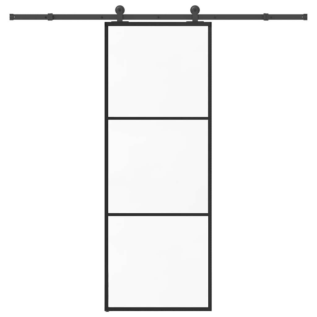 vidaXL Schiebetür mit Beschlag 76x205 cm ESG-Glas & Aluminium